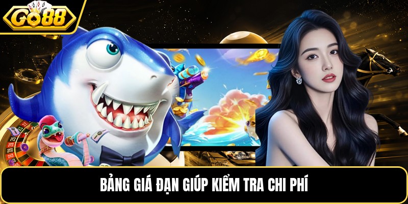Bảng giá đạn giúp kiểm tra chi phí