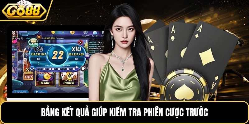 Bảng kết quả giúp kiểm tra phiên cược trước