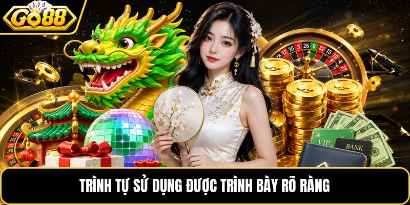 Trình tự sử dụng được trình bày rõ ràng